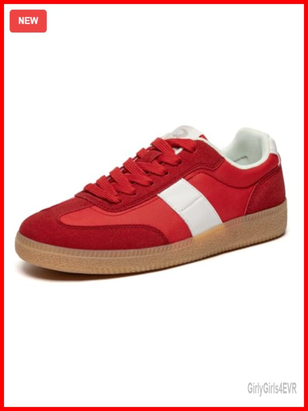 Fashion Comfortable Walking Sneakers Suede Faux Leather Lace-Up Mesh Lining